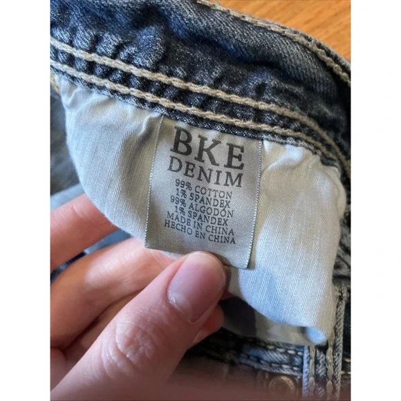 BKE Denim Men's Jake Jeans Blue Faded Distressed Whiskers Size 30R (30x30) - Picture 4 of 10